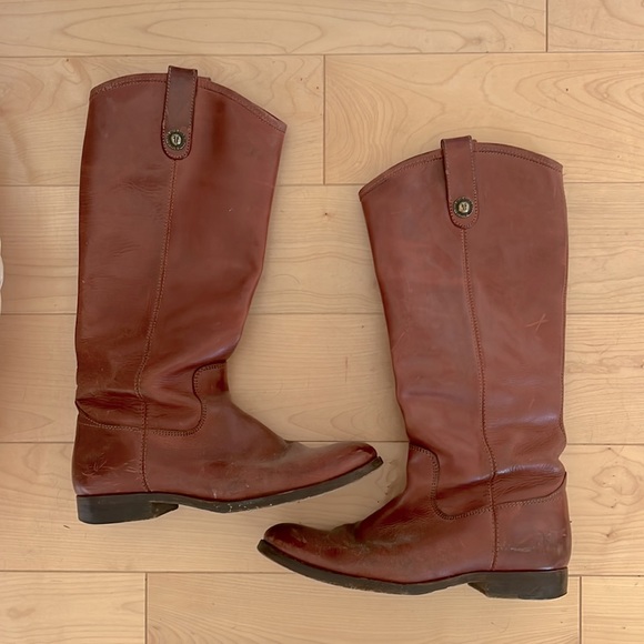 Frye Melissa Button boots / burgundy leather / size 8.5 - Picture 2 of 3